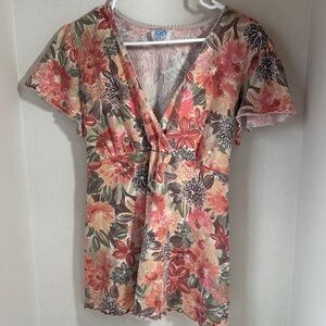 Planet motherhood floral tie waist top size large